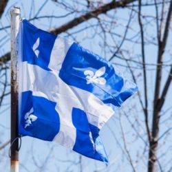 Quebec Flag flying in the wind