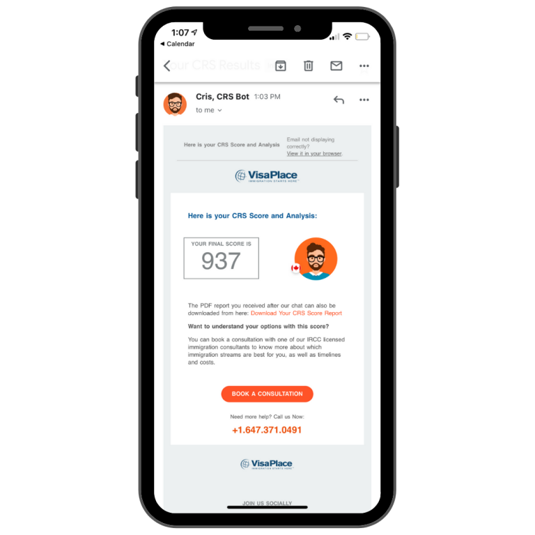 CRS Calculator Results
