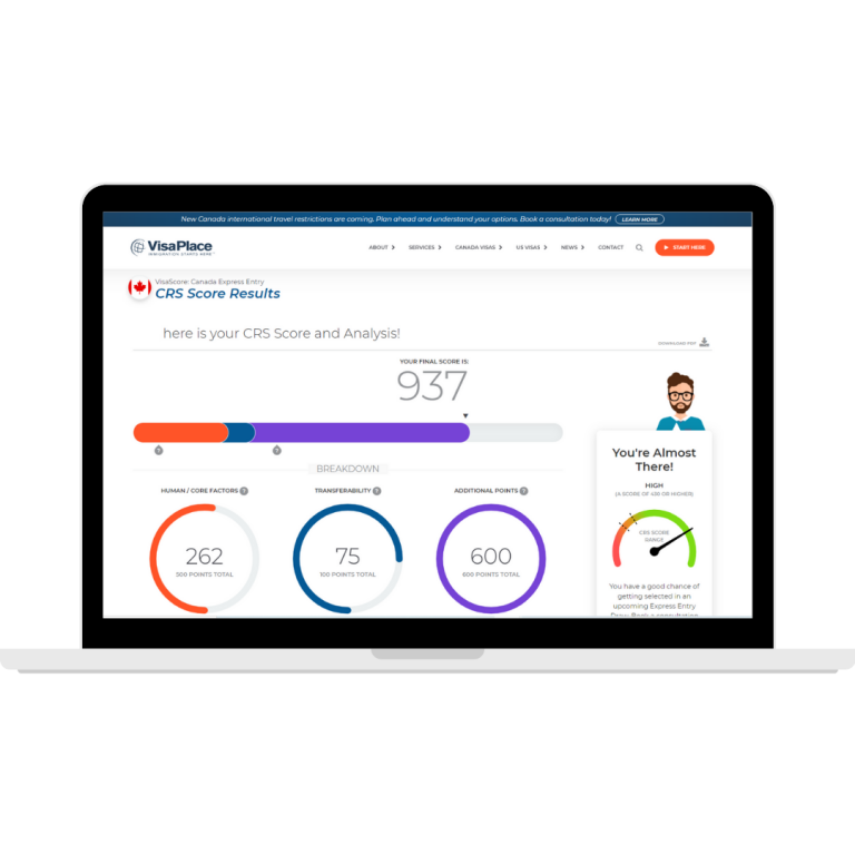 CRS Calculator Result